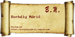 Borbély Márió névjegykártya