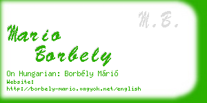 mario borbely business card